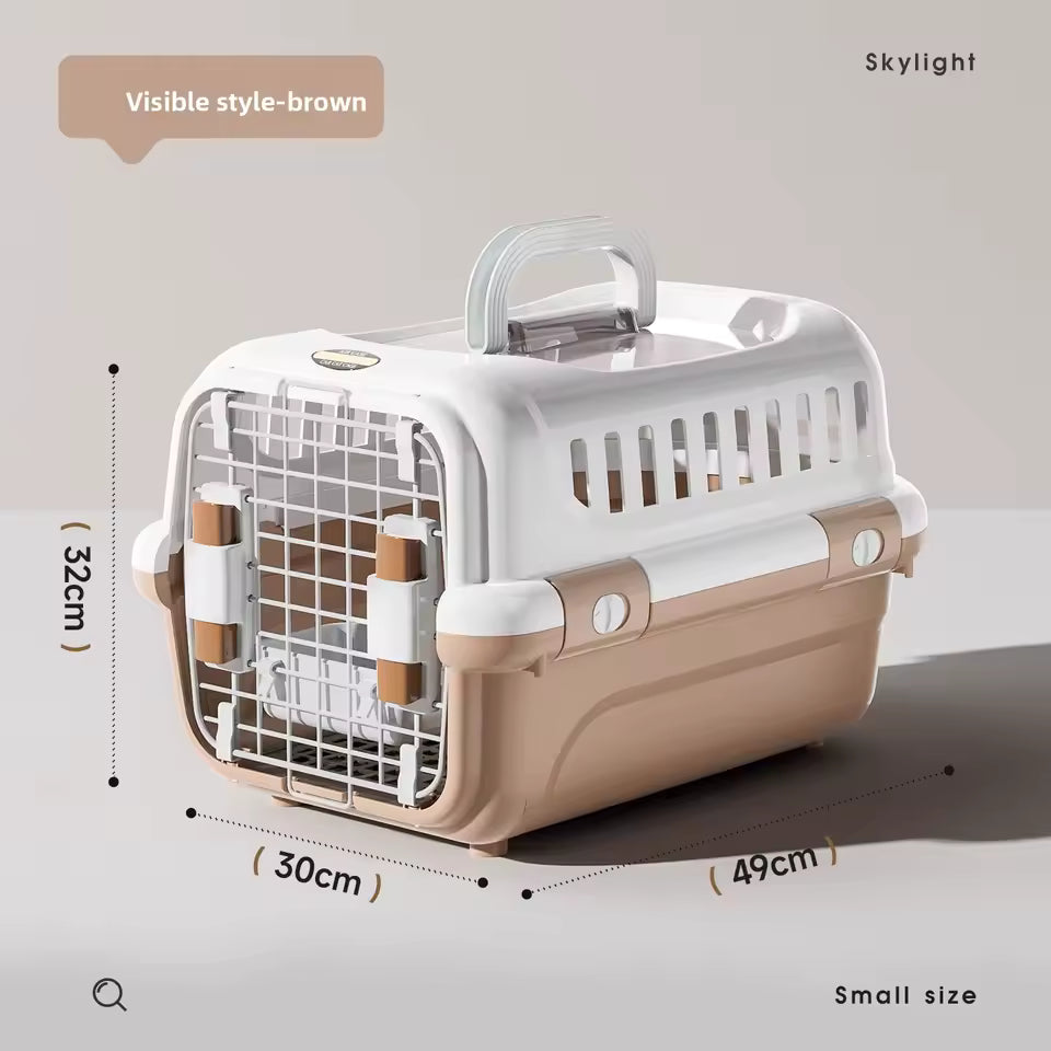 Portable Pet Travel Carrier with Wire Door