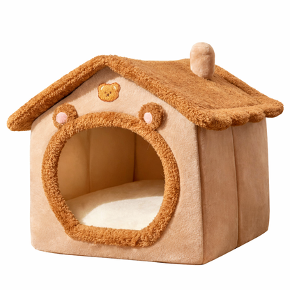 Winter Cozy Folding Pet House Bed