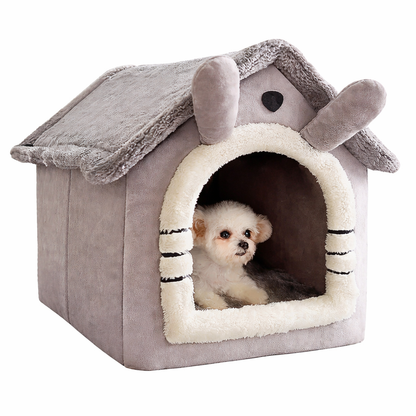 Winter Cozy Folding Pet House Bed