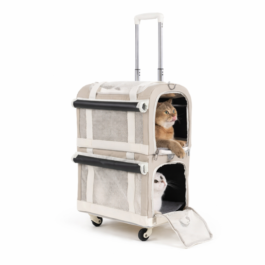 Double-Decker Pet Trolley Carrier