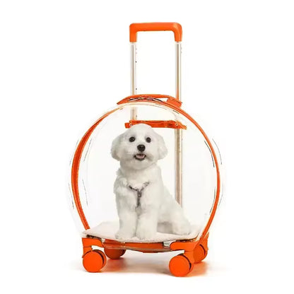 Transparent Pet Carrier Backpack with Wheels