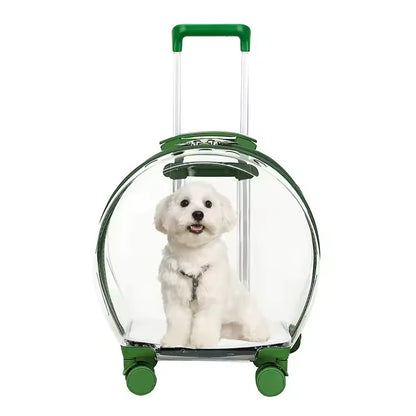Transparent Pet Carrier Backpack with Wheels