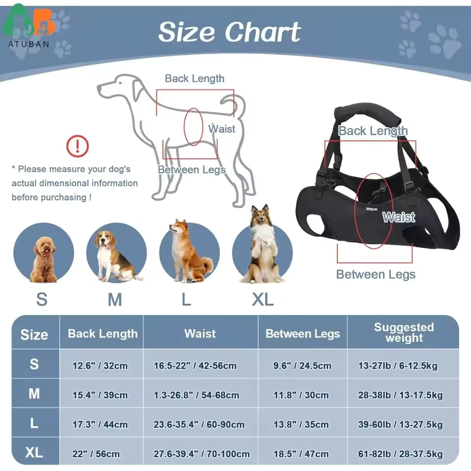 Adjustable Dog Lift Harness