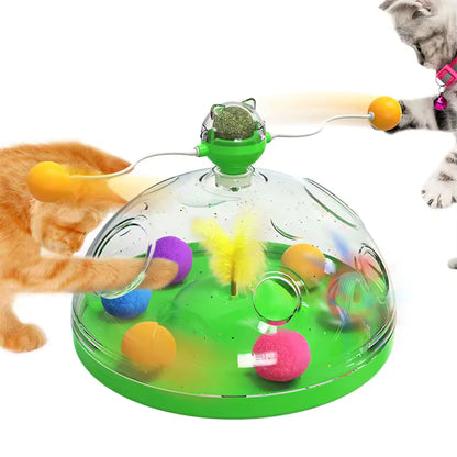 Interactive Cat Track Toy with Feather & Ball