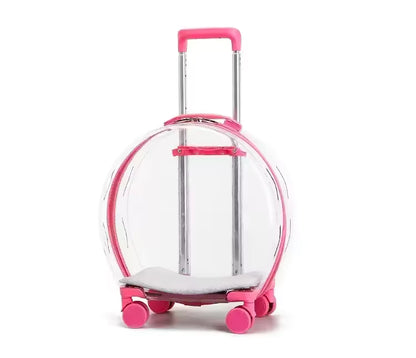 Transparent Pet Carrier Backpack with Wheels