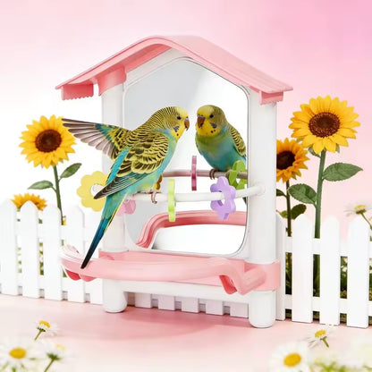 Parrot Cage Mirror Toy