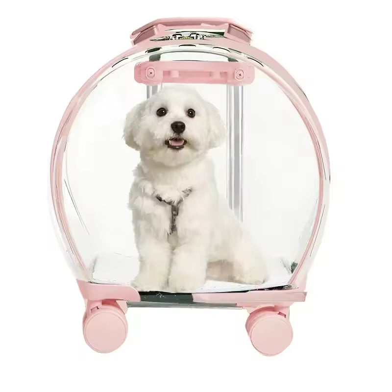 Transparent Pet Carrier Backpack with Wheels